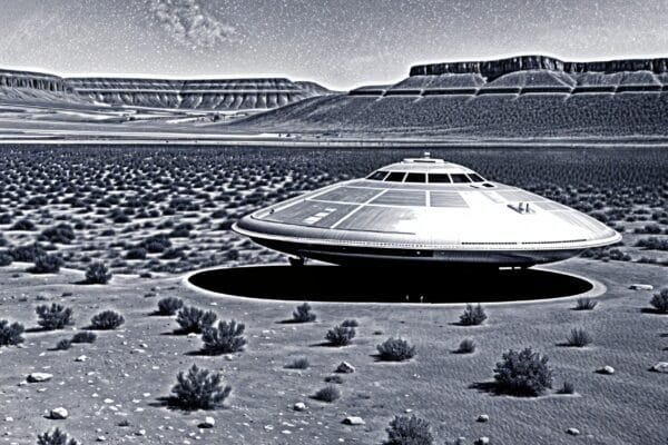 a ufo in a desert